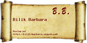 Bilik Barbara névjegykártya